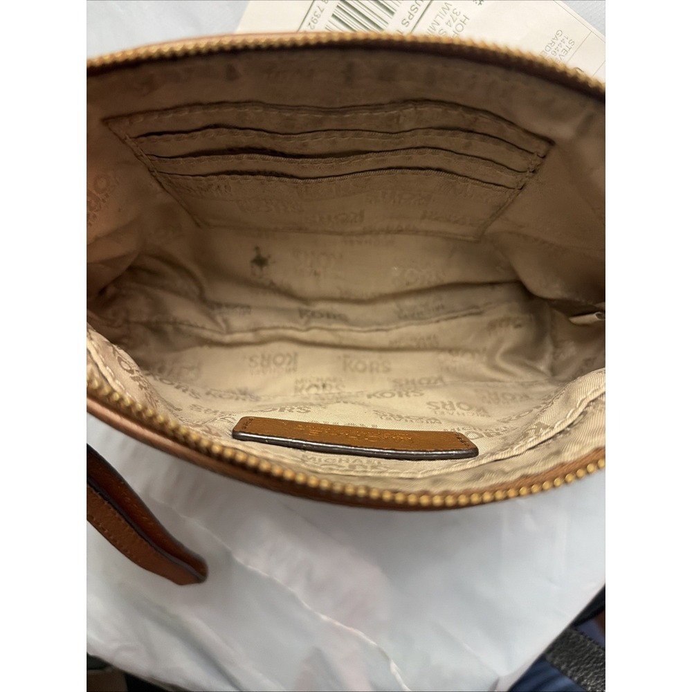 Michael Kors Brown & Tan Logo Wristlet Clutch Purse - Picture 5 of 7